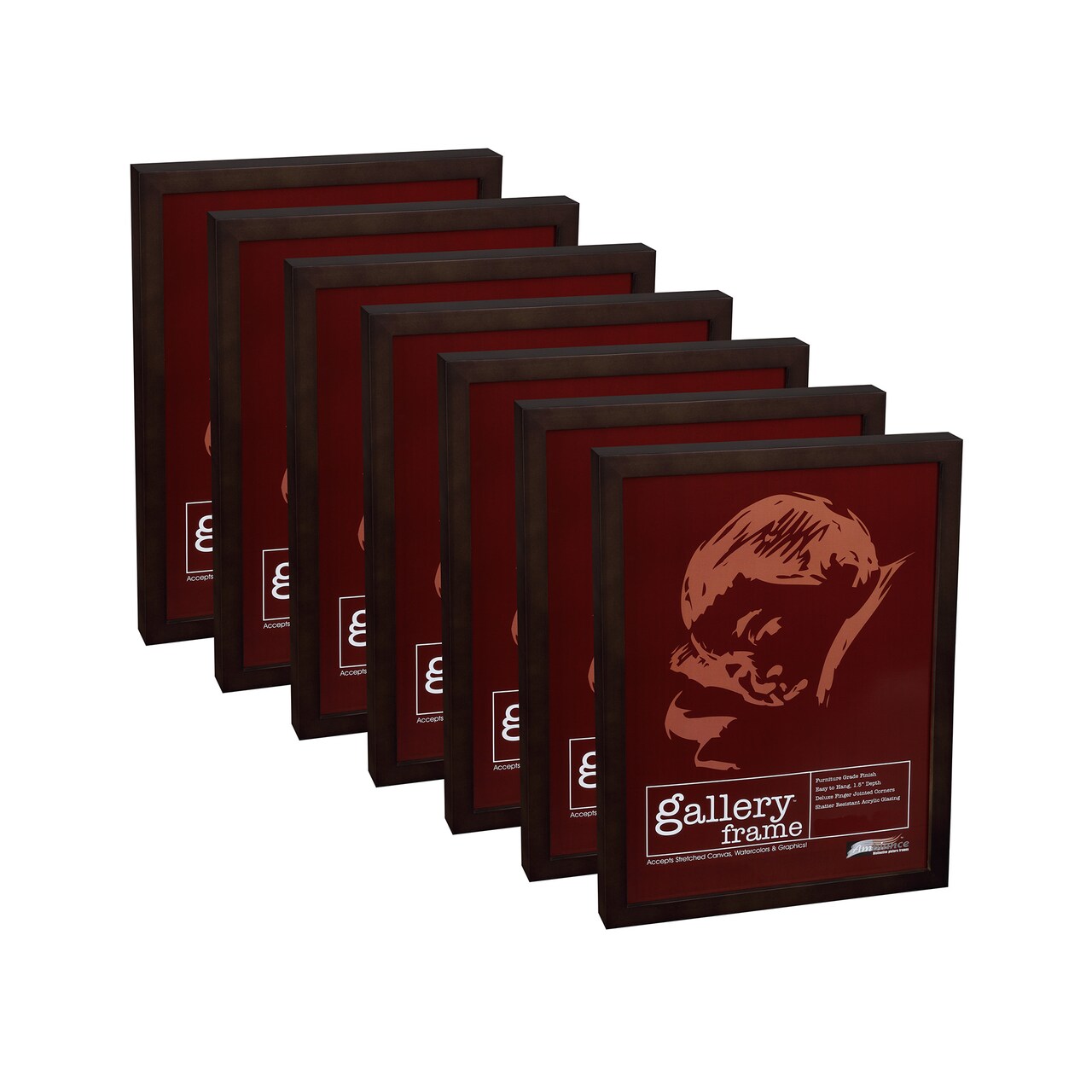 Ambiance Gallery Wood 1.5" Deep Picture Frames - 2.5 x 3.5" 8-Pack, Espresso Wood Frames, Shatter-Resistant Acrylic Glazing & MDF Backing, Horizontal or Vertical Wall Display